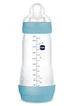 MAM Biberon anti-colique, à partir de 4 mois, 320 ml, avec tétine 3 flux rapide en silicone, facile à accepter, auto-stérilisable et facile à nettoyer, Easy Start Anti-Colic, bleu mat, lot de 1
