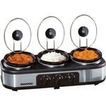 Daewoo 3 x 1.5L Triple Slow Cooker 3 Heat Pot 300W, Buffet Server- SDA1334