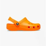 Crocs CLASSIC CLOG Kids Childrens Roomy Summer Fit Slip On Clogs Orange Zing