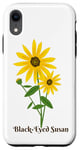 Coque pour iPhone XR Fleur de Susan aux yeux noirs, jaune et vert