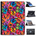 Fancy A Snuggle Medley Coloured Skulls & Bones Faux Leather Case Cover/Folio for the Apple iPad 9.7" 5th Generation (2017 Version)