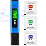 PH-mätare Digital, Professionell PH-penna med 0,01 PH Hög Noggrannhet, 0-14 PH Mätintervall, Ideal Vatten PH-mätare för Hushållsdrickvatten, P
