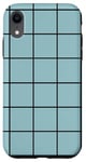 Coque pour iPhone XR Simple Blue Checkered Pattern Phone Cover