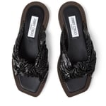 JIMMY CHOO Tropica Black Flat Slide Sandals Mules SlipOn Size Uk 6 Eu 39 Rrp£395
