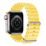 Dux Ducis OceanWave - Apple Watch 9/8/7/6/5/4/3/2/1/SE/Ultra/Ultra 2 - 49/45/44/42mm - Soft Silikone urrem - Gul
