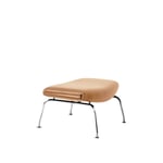 Fredericia Furniture - Wegner Ox Ottoman, Chrome, Leather Cat. 4 Vegeta 90 Natural - Fotpallar