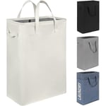 Smal tvättkorg Slank tvättkorg med fällbart handtag Smutskläder Bärbar smal tvättkorg Organiseringslådor (55 cm, Beige