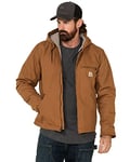 Carhartt Men's Big & Tall Relaxed Fit Washed Duck Sherpa-Lined Jacket, Brown, Medium