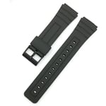 Universalt Svart Resin Armband 12-22mm för Herr/Dam Klocka Svart 22mm