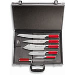 F. DICK Set de couteaux Red Spirit (coffret magnétique, 5 couteaux, fusil, 56 ° HRC)