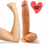 Huge Big Dildo  Sex Toy 12" Inch Thick Suction Cup Penis Strap On Discreet