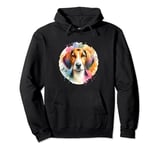 English Foxhound Dog Watercolor Artwork Pullover Hoodie