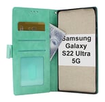 Zipper Standcase Wallet Samsung Galaxy S22 Ultra 5G (Aqua)
