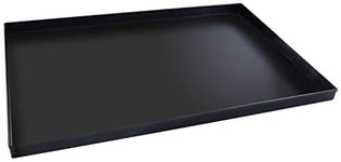 FMprofessional Plaque à pizza carrée 60 x 40 cm, idéale pour pizza, plaque de cuisson résistante à la chaleur jusqu'à 400 °C, tôle rectangulaire en tôle bleue (couleur : noir), quantité : 1 pièce
