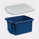 Nordiska Plast Förvaringslåda med lock Nordic, mörkblå, 410 x 330 225 mm, 23 liter