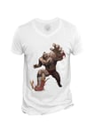 T-Shirt Homme Col V Street Fighter Zangief Retro Gaming Arcade