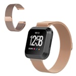 Fitbit Versa 3 hållbar rostfritt stål klockarmband - rosa guld