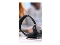 Jabra Evolve2 65 Flex UC Stereo - Headset - på örat - Bluetooth - trådlös - aktiv brusradering - USB-A - svart - med trådlös laddningsplatta - Optimerad för UC
