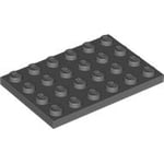 LEGO Byggplatta mörkgrå 4x6 4211115-B1008