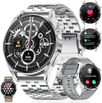 Montre Connectée Homme Avec Appel Bluetooth Assistant Vocal, 1.39"" Montre Connectée Sport Avec 100+ Modes Sportifs, 360amh, Spo2, Calorie, Ip67 Etanche Smartwatch, 2 Bracelets