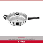Judge Vista 28cm Saute Pan With Helper Handle & Lid Induction Dishwasher JJ24A