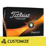 Titleist PRO V1 - White - Customize (3 dozen) (Color on Text: Black, Add balls: 2 Extra Dozen)