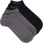 Hugo Boss Socks Mens 2 Pairs Ankle Trainer Sneaker Black Grey Size 5.5 to 8 U.K