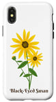 Coque pour iPhone X/XS Fleur de Susan aux yeux noirs, jaune et vert