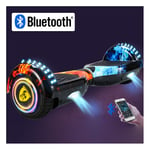 Hoverboard Self Balancing Hoverboard For Kids And Adults,Connect Bluetooth To Play Music,Can Load 110KG, Maximum Speed 18KM/H, Maximum Mileage About 24KM (Color : Black)