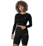 Icaniwill Define Seamless Ls Crop Top Wmn Uusimmat BLACK