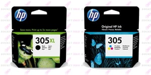 Genuine HP 305XL Black & 305 Colour Ink Cartridge For HP ENVY 6032 Printer