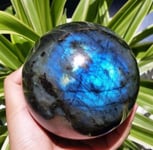 ABCBCA Natural Labradorite Crystal sphere ball blue Orb Gem Stone (Size : 45mm)