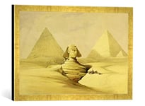 Kunst für Alle 'Image encadrée de David Roberts The Great Sphinx and The Pyramids of Giza, from' Egypt and Nubia ', VOL. 1, d'art dans Le Cadre de Haute qualité Photos Fait Main, 60 x 40 cm, Or Raya