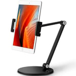 Viozon Tablet Stand Holder Mount, Rotate 360 Degrees of Flexible, Height and Angle Adjustable, High-Grade Aluminium Alloy Long Arm Compatible with 4.5-13 Mobile Phone and Tablet, iPhone, iPad(Black)