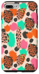 iPhone 7 Plus/8 Plus Cool Beige, Pink and Orange Spotted Cheetah Mix Print Case