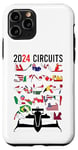 Coque pour iPhone 11 Pro Formula Racing Ventilateur de voiture de course à roue ouverte 2024 Circuits du monde