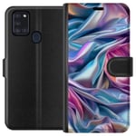 Samsung Galaxy A21s Svart Plånboksfodral Cellofan