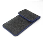 Protective cover for Huawei Mate 50 Pro dark gray blue edge Filz Sleeve + earpho