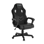 Bigzzia Chaise gamer Chaise d'ordinateur ergonomique - Chaise de bureau de gamer avec réglage de la hauteur fonction bascule - noir