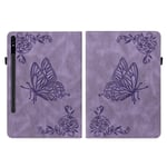 Läderfodral Fjärilar Samsung Galaxy Tab S7 Plus Lila