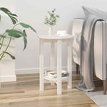 vidaXL Coffee Table White 脴 40x60 cm Solid Wood Pine UK NEW