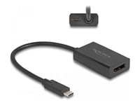 Delock - Usb-Kabel - 24 Pin Usb-C (Hane) Till Displayport, Usb-C (Pd) (Hona) - Displayport 1.2 - 15 Cm - Stöd För 4K, Usb-Strömförsörjning (85W) - Svart