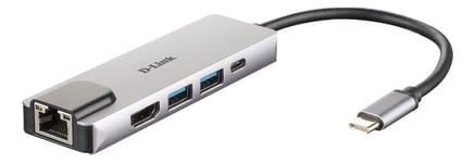 5-in-1 USB-C Hub with HDMI/Ethernet and Power Delivery