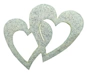 Petra's Bastel News Lot de 50 Doubles cœurs avec découpe 40 mm Feutre pailleté 1 mm Couleur : crème, fliz, 18 x 12 x 3 cm