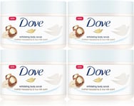 Dove Cream Shower Peeling Macadamia & Rice Milk, Pack of 4 (4 X 225 Ml)