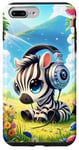 iPhone 7 Plus/8 Plus Kawaii Zebra Headphones: The Zebra's Rhythm Case
