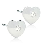 Blomdahl Silver Titanium Heart White Crystal 8mm