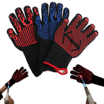 1 Piece 932°f Hot Heat Proof Resistant Gloves Oven Mitts Silicon Red Torch