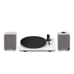 Ruark MR1 MKII Speakers with Pro-Ject E1 Phono - Soft Grey / White