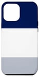 Coque pour iPhone 12 Pro Max Bleu marine – Blanc et gris clair 3 couleurs à rayures